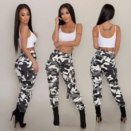 Women Camouflage Pants Camo Casual Pants Cargo Joggers Military Army Harem Trousers Hot New