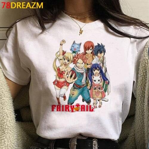 Fairy Tail top tees female harajuku kawaii couple clothes ulzzang top tees t-shirt vintage tumblr