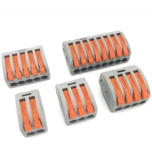 10 Pieces 222 Mini Fast Wire Connectors Universal Compact Wiring Connector Push-in Terminal Block PCT-212 213 214 215 218