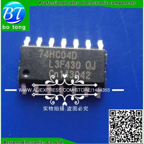 100pcs free shipping 74HC04D 74HC04 SN74HC04D SOP-14 Inverters Hex Inverter 2-6V 130 ns new original