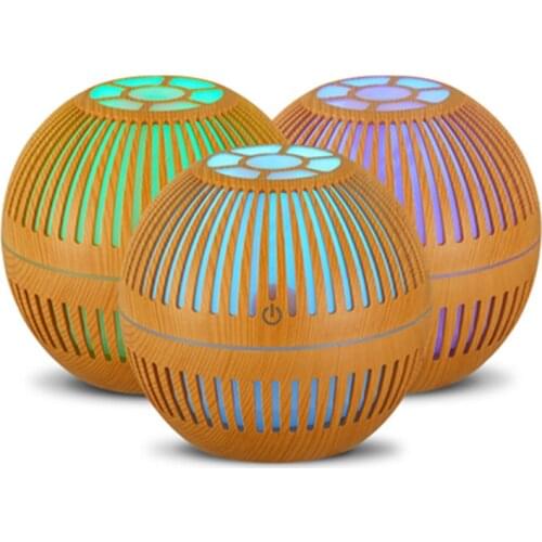 130ml circular mini-strip hollow cold mist air humidifier, aroma diffuser with aroma essential oils, USB plug LED night light