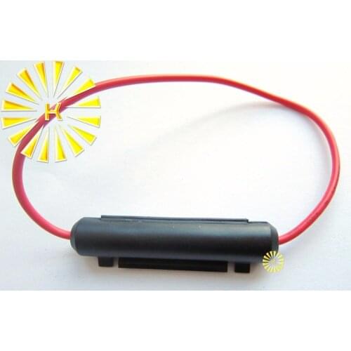 #20 Wire 6*30mm Black Fuse Holder With 20AWG Red Cable x 200PCS