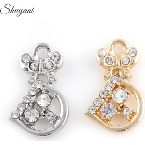 20Pcs/lot Alloy Metal Rhinestone Letter D Charms Pendant Fit Living Memory Locket DIY Bracelet