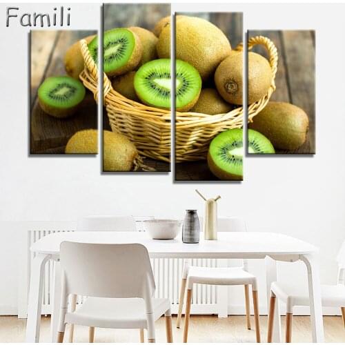 4 Pcs Canvas paintings for kitchen fruit wall decor modern flowers canvas art wall decorative pictures for living room No Frame