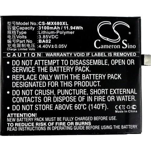 Cameron Sino 3100mAh Battery For Meizu A680M, A680Q, M3e ,BA02