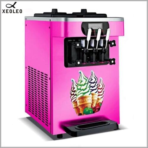 XEOLEO Soft Ice cream machine 3 Flavors Ice cream maker 1700W 18-22L/H CE Approved 110V/220V Commercial Yogurt machine Air-cool