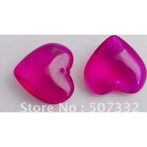 Free Shipping! Wholesale AAA Top Quality 25mm crystal heart pendant mill finish fushia 20pcs/lot