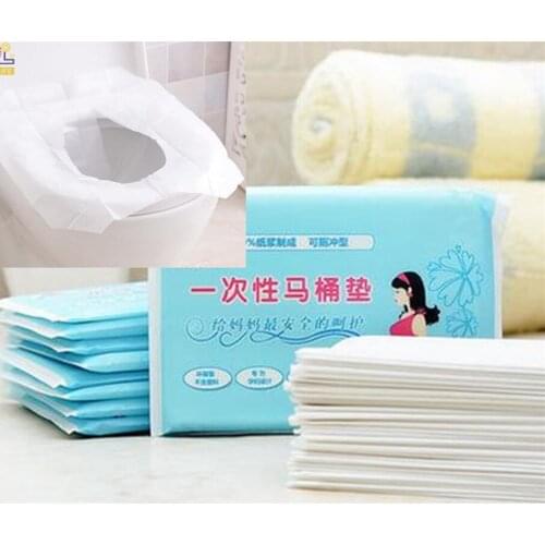 50pcs Travel disposable toilet seat cover mat 100% waterproof toilet paper pad essential travel maternal bacteria toilet paper