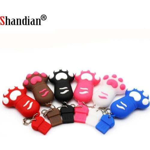 Cartoon Cat Claw USB2.0 Flash Drive 4GB 8GB 16GB 32GB 64GB 128 Wholesale Pen Drives 100% Real Capacity Memory Stick Gifts U Disk