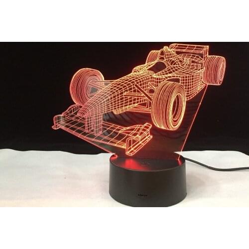 Racing Car 3D LED Night Light Table Lamp 7 Colors Changing Desk Lamp Novelty Led Night Lights Led Light Wholesale Dropshipping