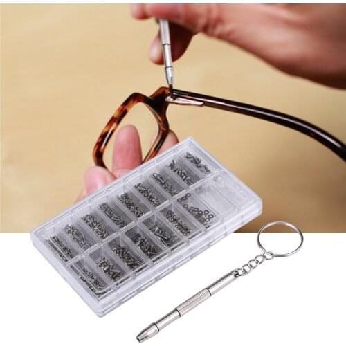 Hot Sell 1000pcs Stainless Steel Micro Glasses Sunglass Watch Spectacles Phone Tablet Screws Nuts Screwdriver Kits Repair Tool