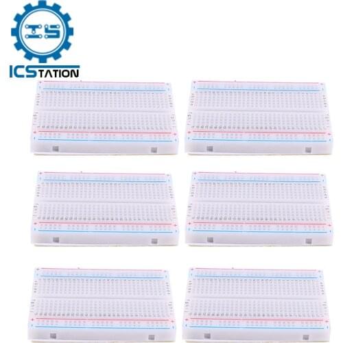 6Pcs 400 Points Solderless PCB Breadboard Mini Universal Test Protoboard DIY Experimental Circuit Test Bread Board