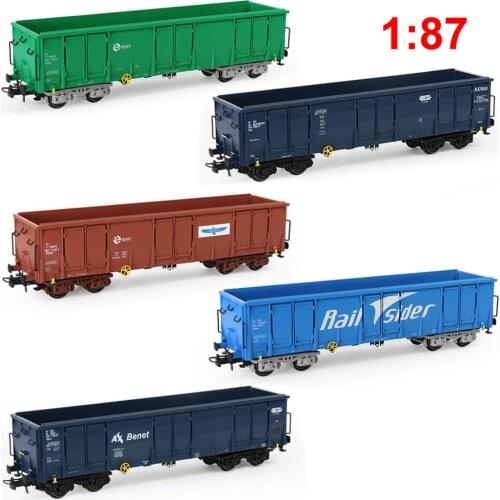 1pc HO Scale 1:87 Printed High-side Gondola Car Railway Wagon Transporter Model Train Container Carriage Freight Car C8742P