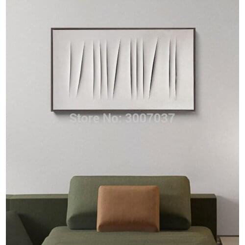 Master Lucio Fontana Abstract Handmade Oil Painting Porch Hand Painted Canvas Painting Living Room Bedroom Study Home Decor