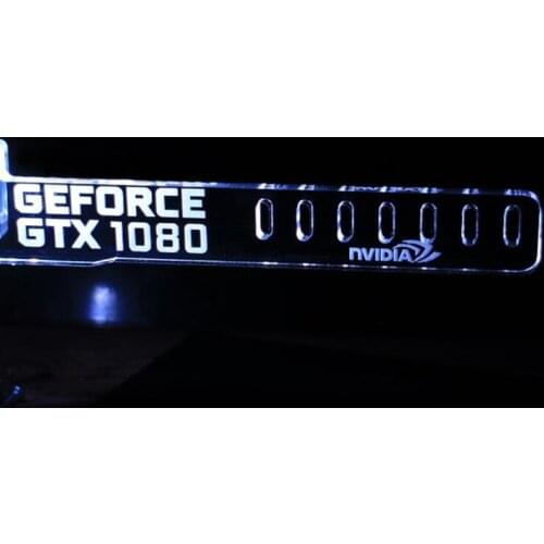 Newest White LED For GEFORCE GTX 1080 Luminous Desktop Main Box Cool Graphics Custom Support Frame Display Cards Components Jack