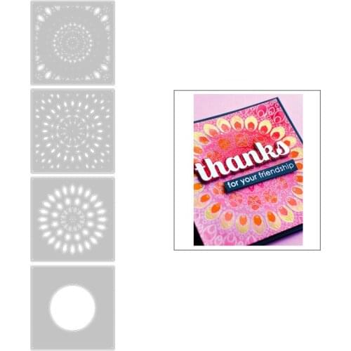 2020 New Square Background Layering Metal Cutting Dies For DIY Sunflower Embossing Making Layered Card and Scrapbooking NO Stamp