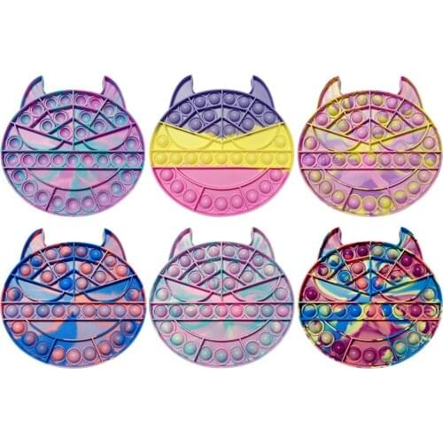 New Fidget Push Bubble Fidget Sensory Toy Tie-Dye Autism Needs Squishy Stress Reliever Toys Silicone Antistress Squeeze Gift