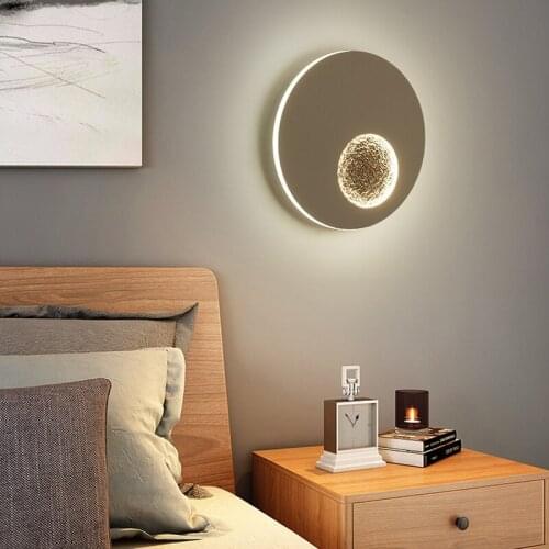 New 13W LED Wall Lamps AC85-265V Aluminum Modern Simple Moon Shape Bedroom Lights Indoor Dining-room Corridor Wall Lighting
