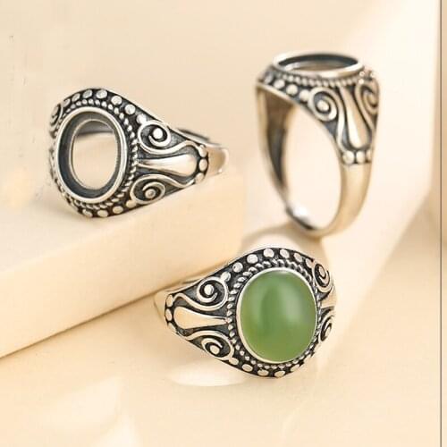 8*10mm 925 STERLING SILVER MEN Women Semi Mount Bases Blanks base blank Pad ring Setting jewelry findings diy A5961