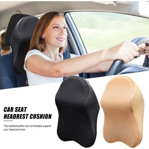 Car Seat Headrest Pad 3D Memory Foam Pillow Head Neck Pain Relief Travel Neck Support Breathable Mesh Fabric Memory Foam Cushion