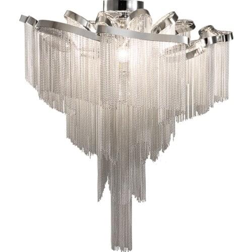 Chain Tassel Ceiling Lamp Stream Light Fixture Aluminum Ceiling Light Empire Vintage Hanging Suspension Lustre Lamp CA002
