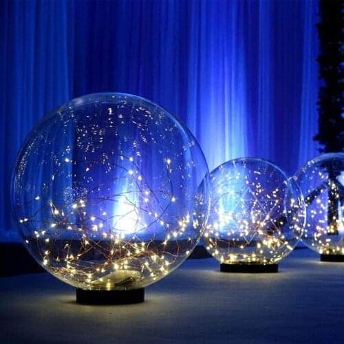 Transparent Acrylic Star Ball Wedding Road Lead Hanging LED Starry Copper Wire Luminous Ball Wedding Decoration Bar Party Props