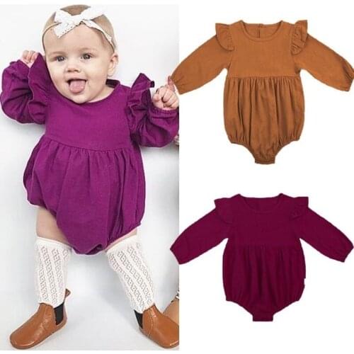 Pudcoco Toddler Infant Newborn Baby Girls Kids Long Butterfly Sleeve Romper Outfits Playsuit Jumpsuit Floral Clothes 0-3Y