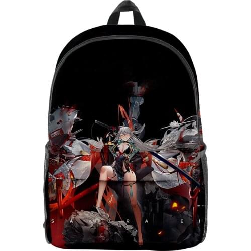 Azur Lane Cosplay 3D Merch Fashion Oxford Cloth Shoulder Backpack Printed Multi Zipper Pack Casual School Bag