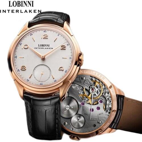 LOBINNI Sapphire Glass Waterproof Male Wristwatch Luxury Brand Men Watch Seagull Mechanical Hand Wind Movement Watches