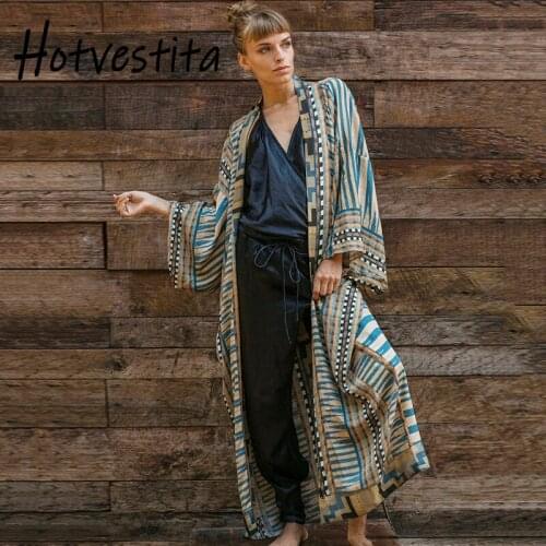 Hotvestita 2021 Summer Women Maxi Dresses Cotton Print Short Sleeve Girdle Loose Long Kaftan Beach Cover Up Cardigan Bikini Veil