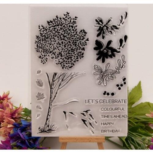 1pc Tree Transparent Seal Clear Silicone Stamp Cutting DIY Scrapbooking Rubber Coloring Embossing Decor Reusable 16*20.5cm