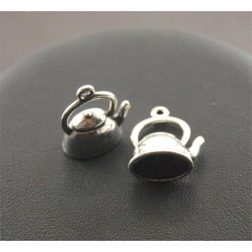 10pcs Tibetan Silver Color Lovely 3D Teapot Charm 10x14x20mm Jewelry Making DIY Handmade Craft A67