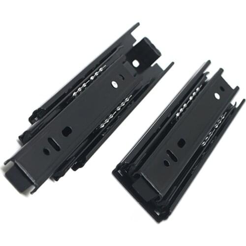 Drawer Slides Cabinet Buffer Damping Guide Rail Ball Bearing Three Section for Household Bedroom Ornaments