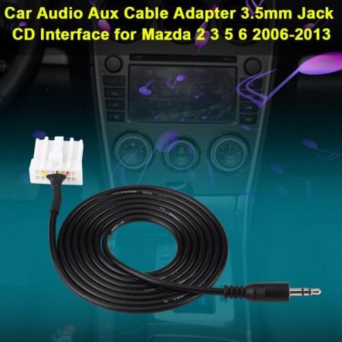 3.5mm Jack CD Interface Car Audio Aux Cable Adapter Data Connection Line for Mazda 2 3 5 6 2006-2013