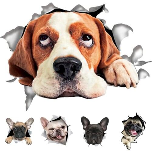 3D 5 Kinds of Funny Cute Dog Puppy Side Car Stickers Vinyl Car Wall Window Decal