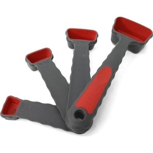 4Pcs/set Silicone Measuring Cup Foldable Household Kitchen Multi-functional Measuring Glass Spoon Baking Supplies