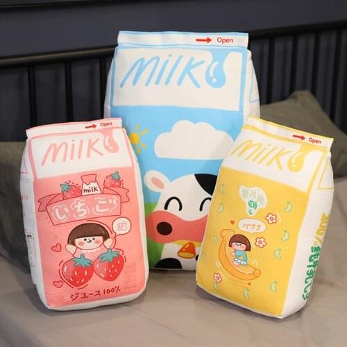 40/50/60CM New Real-Life Plush Milk Toy Stuffed Food Milk Soft Doll Fruit Cup Drink Pillow Cushion Kids Toys Birthday Gift