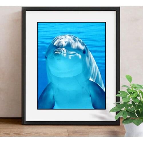 5D DIY Diamond Painting Dolphin Full Square Diamond Embroidery Mosaic Animal Rhinestones Handmade Decor Home Wall Sticker