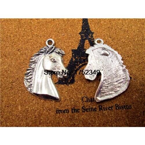 6 PCs - Horse Head Charm, Horse Pendants, Horse, Cowboy,, Western, Fittings, Accessories, DIY Supplies, Jewelry Making, 43*29MM