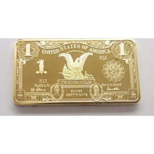 American Ocean Eagle 1oz Gold Coin Commemorative Coin Square Commemorative Block Presidential Coin Collection Gold Plated Bar