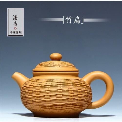 Authentic wholesale famous recommended bamboo weaving by hand pot pan assistant craft production period of clay pot