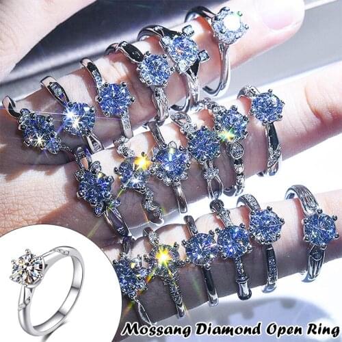 D Color Moissan Diamond Open Ring Super Shiny Hearts And Arrows Ring For Engagement Wedding Ring NYZ Shop