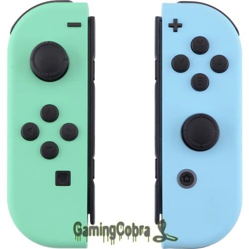 Soft Touch Mint Green & Heaven Blue Controller Housing With Full Set Buttons Replacement Shell for Nintendo Switch Joy-Con