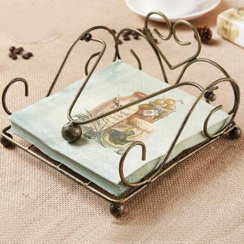 European Style Tissue Paper Holder Metal Sheet Paper Case Napkin Rack Hotel Paper Napkin Case Towel Paper Shelf Kitchen Tool