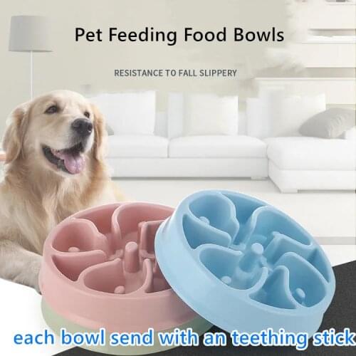 Pet Dog Feeding Food Bowls Dog Slow Feeder Bowl Useful Anti Choke Pet Dog Portable Feeding Bowls Prevent Obesity Dogs Bowl