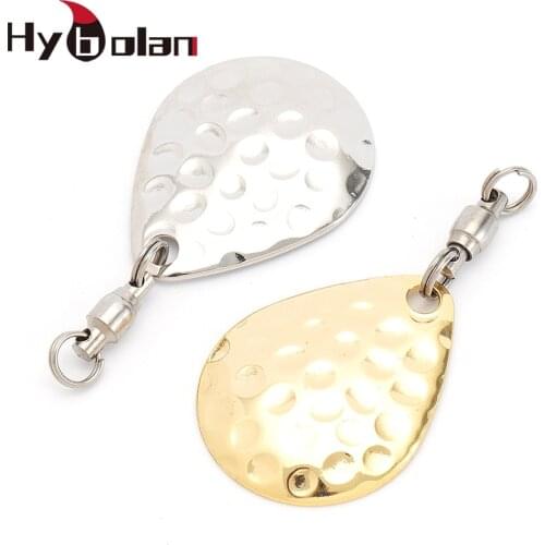 HYBOLAN 6pcs Fishing Lure spoon DIY Connector Spinners Sequins Brass Drop type Accessories Metal Vib Hard bait Assist Composite