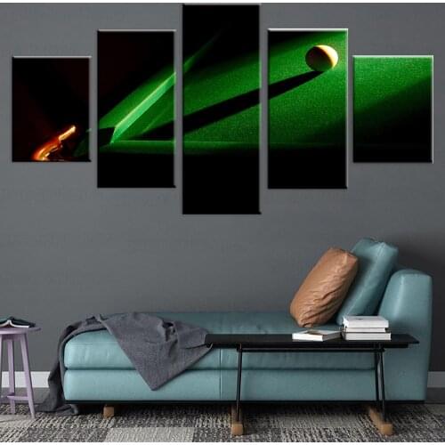 Prints Canvas Oil Wall Art Painting Cuadros Home Decoration Pictures 5 Pieces/Pcs Billiards Landscape Painting For Living Room