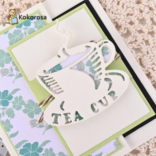 Kokorosa Coffee Cup Border Cutting Dies Metal Dies Scrapbooking Album Card Making Embossing Stencil Diecuts New 2021