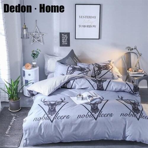 Nordic Deer Bedding Sets Cotton Blend Duvet Cover Pillow Cases 3/PCS Home Textiles Bed Linen Sheet Soft Quilt Cover Large Size