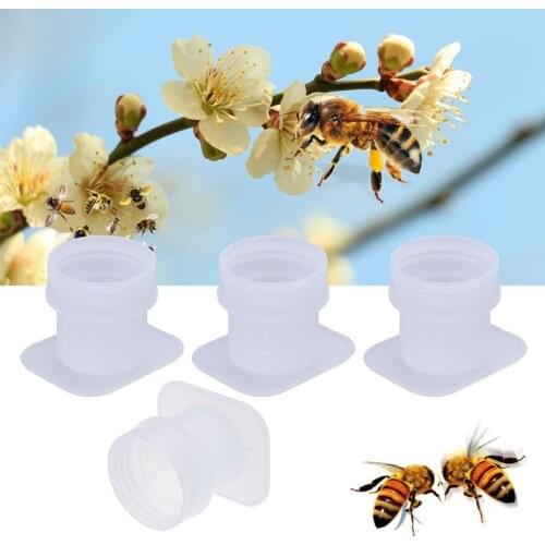 10pcs Honey Bee Feeder Plastic Small Hole Prevent Drowning Waterer Feeders Feeding Tools Beekeeping Supplies Garden Bees Farm